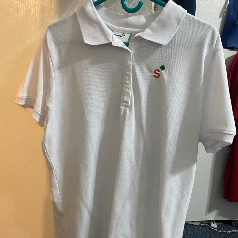 White Senior level Girl Scout Polo